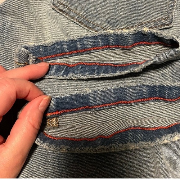 Tommy Hilfiger Distressed Women's Boyfriend Jeans Patch Star Blue‎ Denim Size 6 - Picture 11 of 16